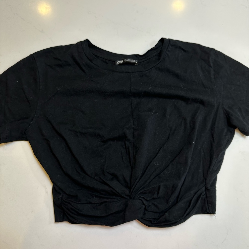 Zara Knot Black Top
